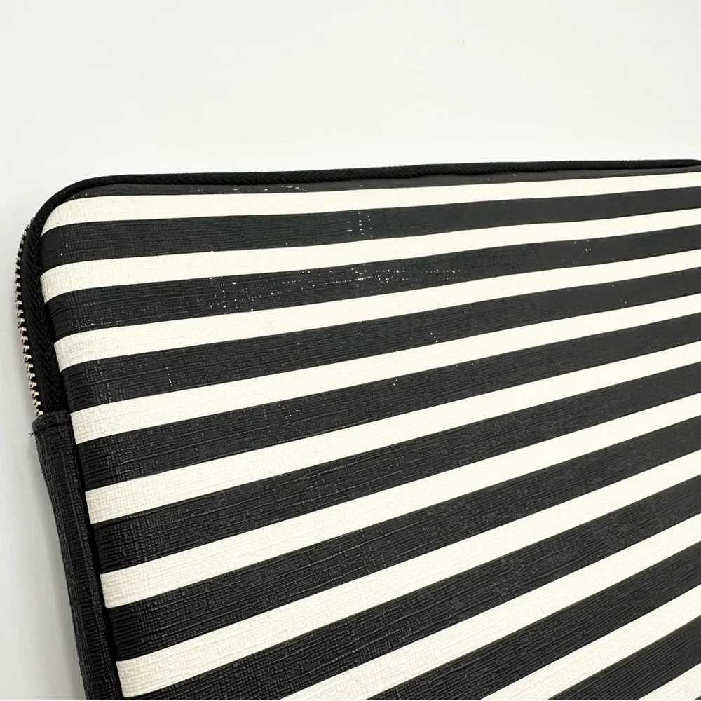 Kate Spade Striped Black & White Laptop Case